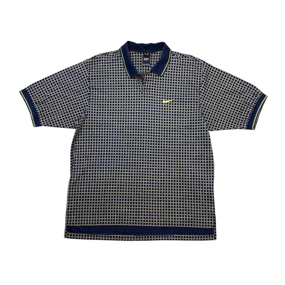 VTG 1997 Nike x Tiger Woods Yin Yang Polo Shirt Mens XL Geometric Slam Logo golf